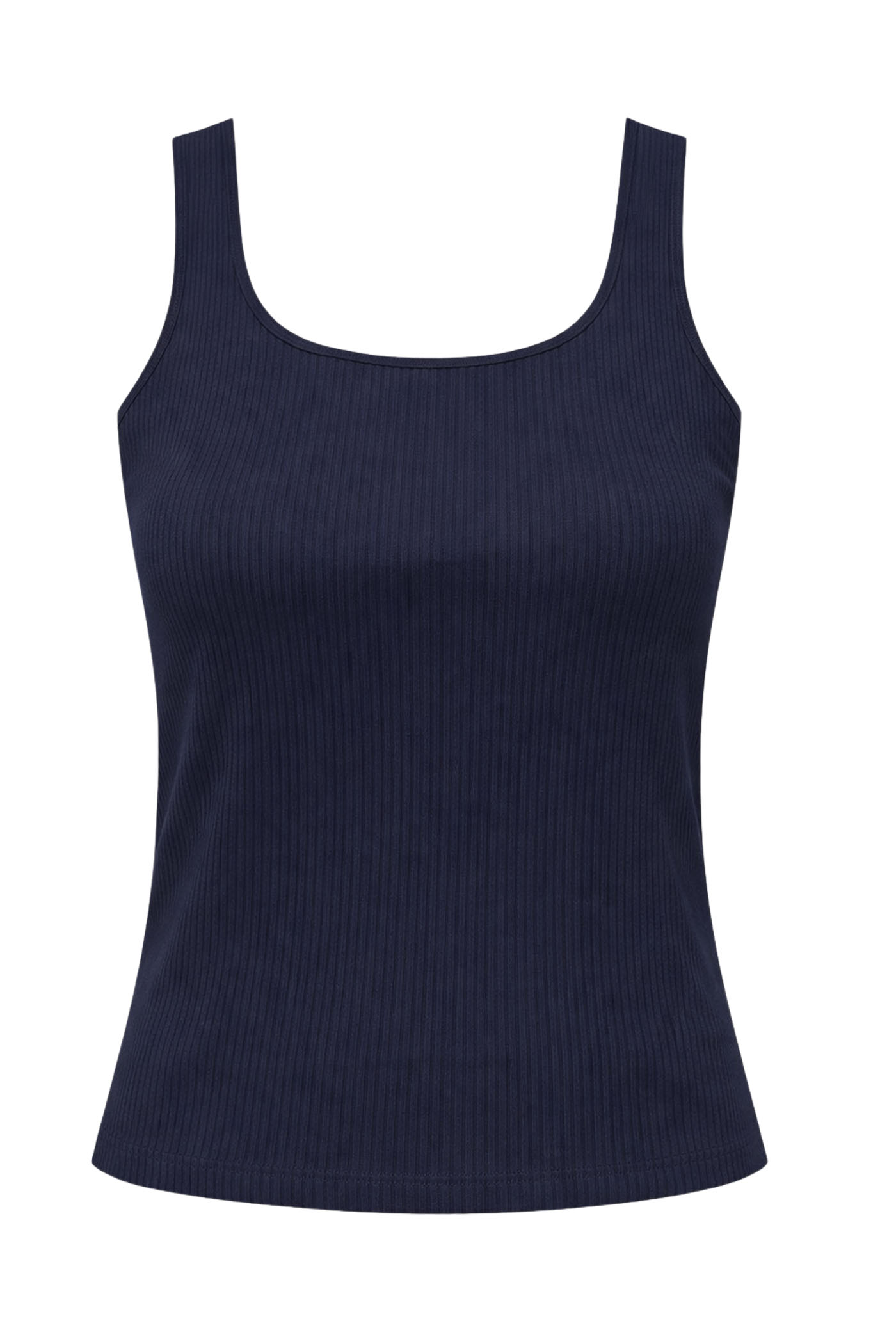 SKYE SCALLOP DETAIL SQUARE NECK RIB TANK BLUE