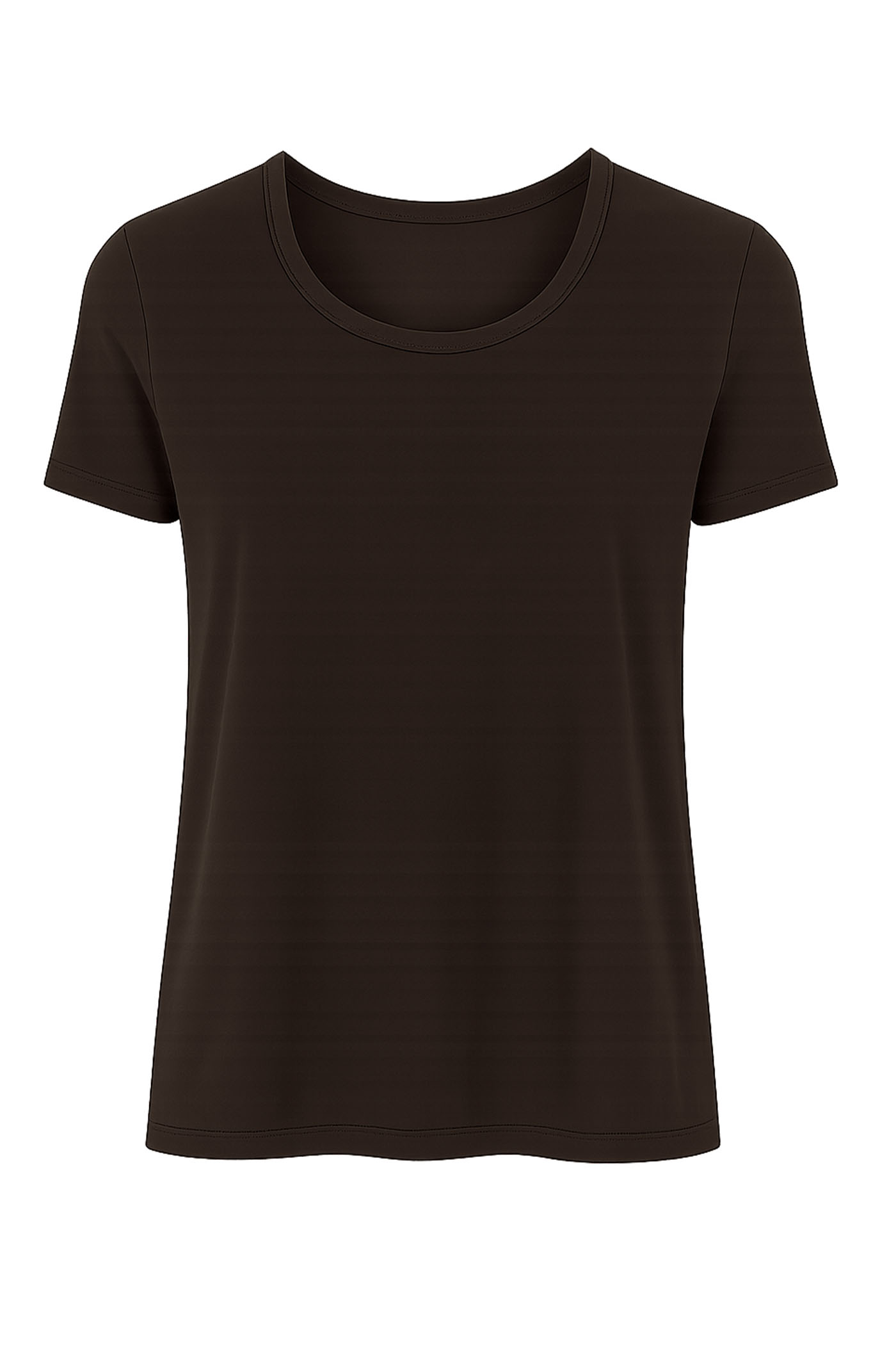 TATI SHORT SLEEVE CREW NECK TOP BROWN