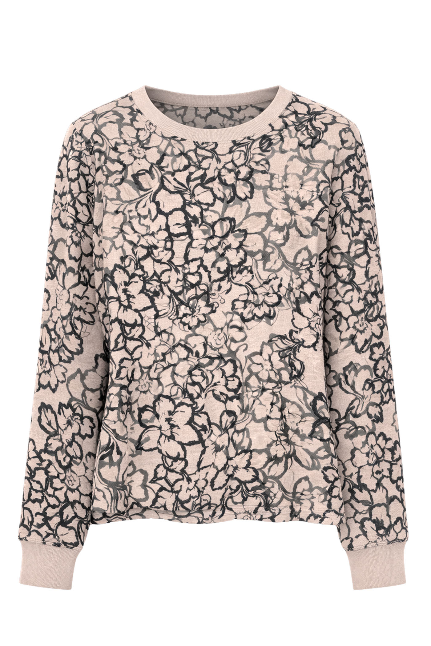 AMBER CREW NECK L/S SWEATSHIRT BEIGE