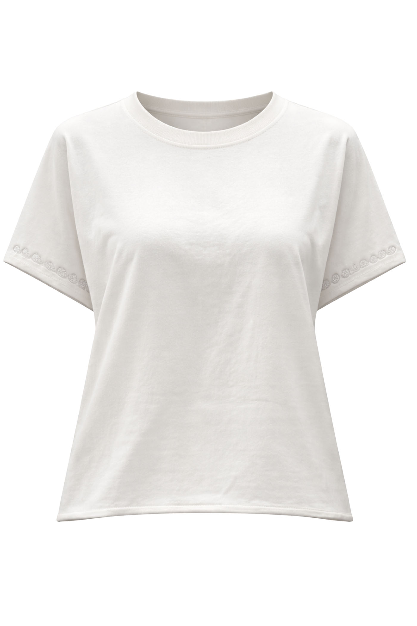 LINA CROCHET DETAIL SHORT SLEEVE SWEATER WHITE