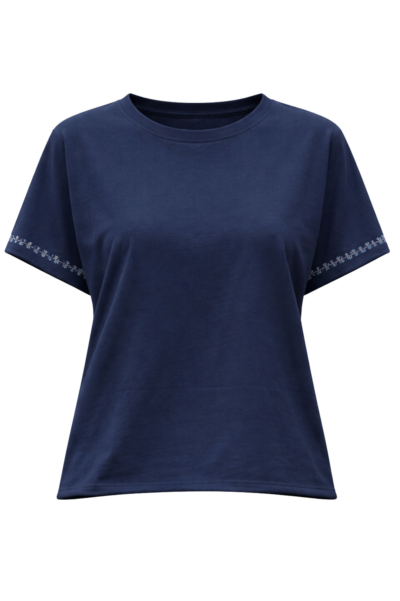 LINA CROCHET DETAIL SHORT SLEEVE SWEATER BLUE