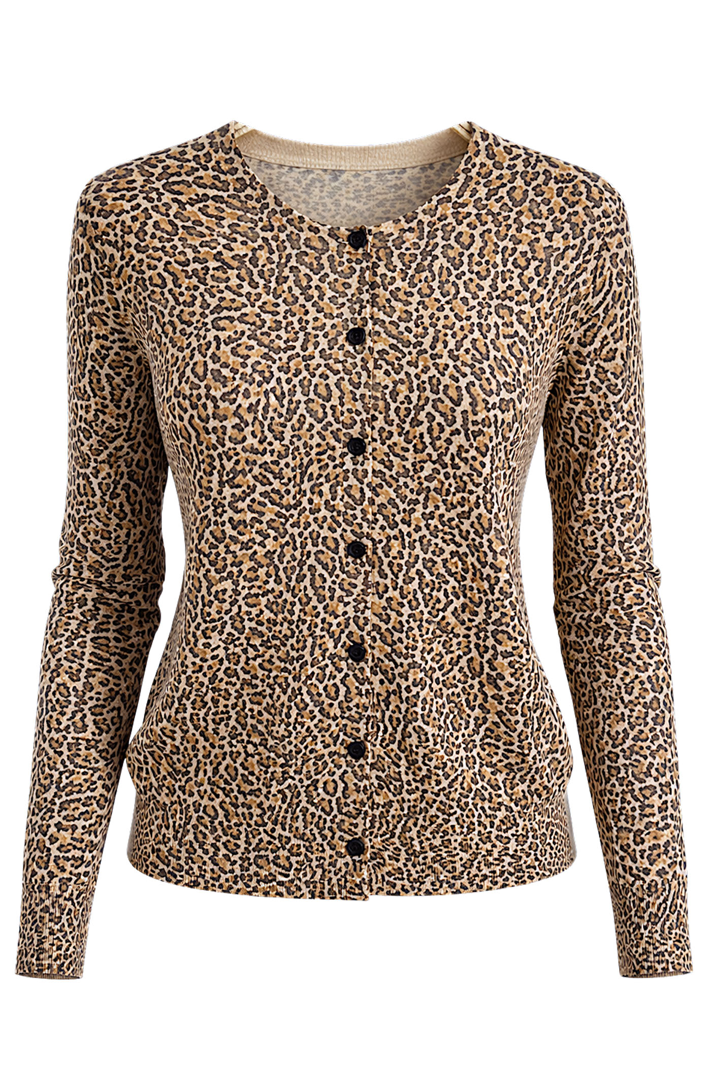 LAYLIA CREW NECK L/S CARDIGAN BROWN
