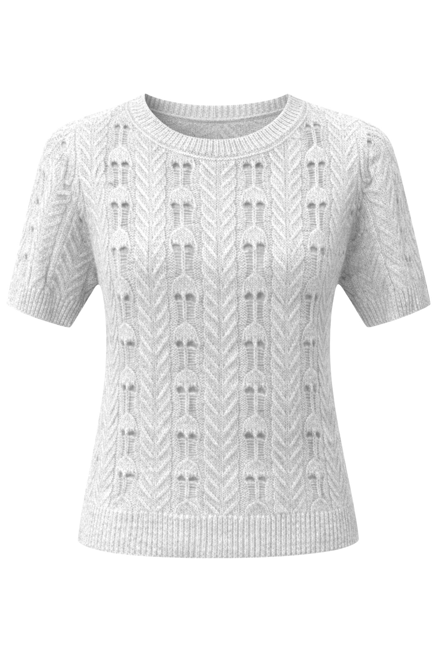 AMILA CREWNECK RELAXED FIT S/S SWEATER GREY