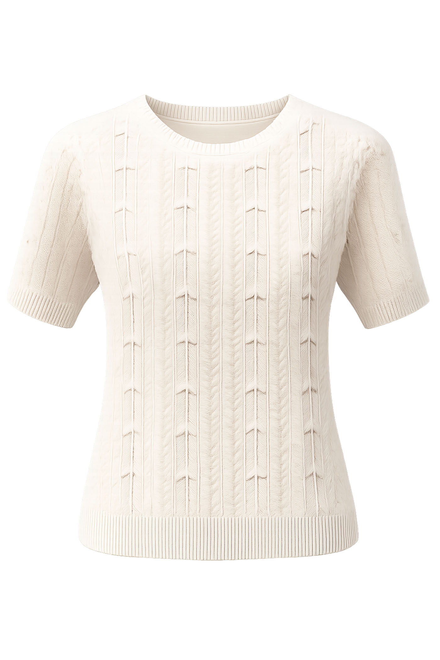 AMILA CREWNECK RELAXED FIT S/S SWEATER WHITE