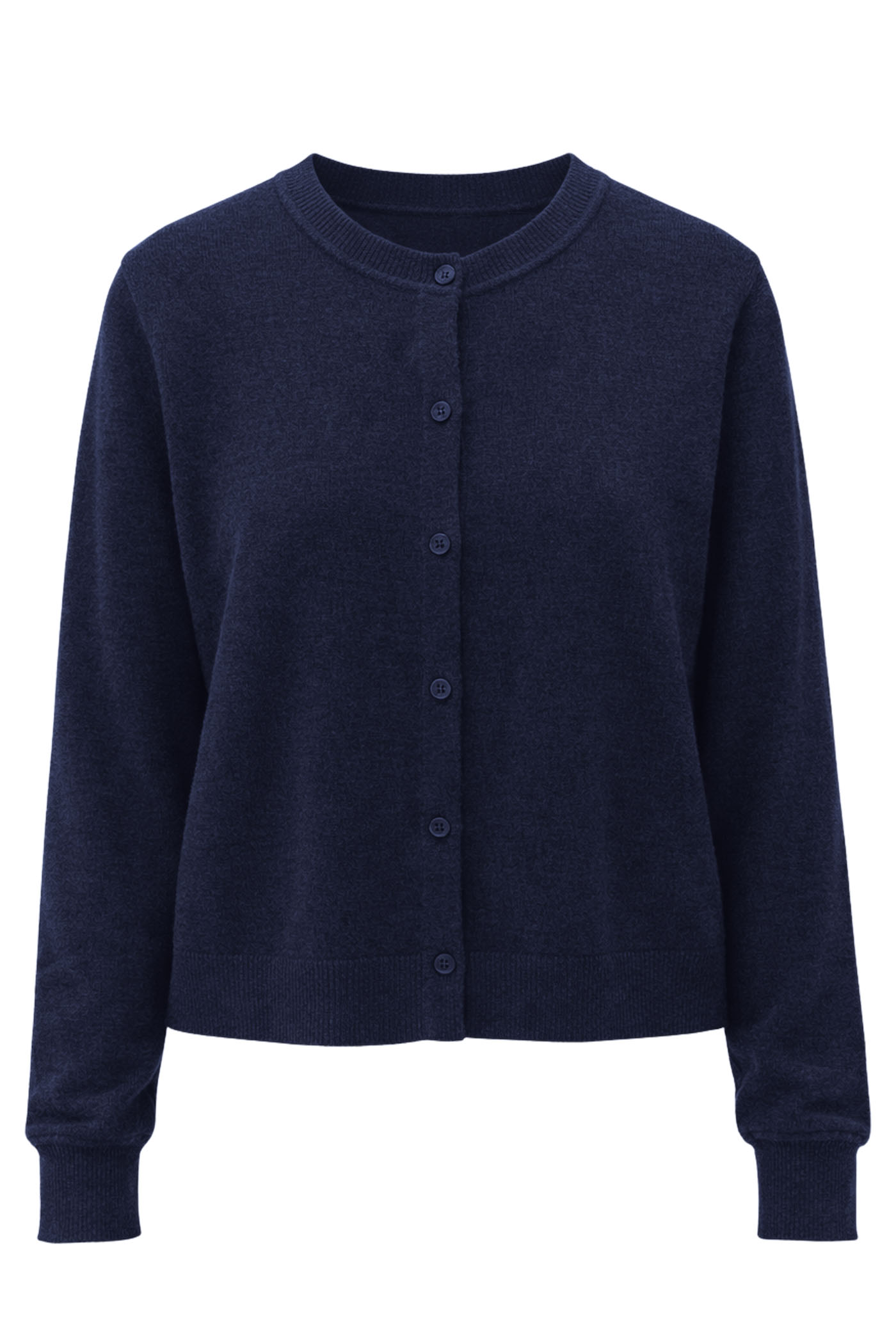 YASMINA CREW NECK L/S BUTTON FRONT SWEATER BLUE