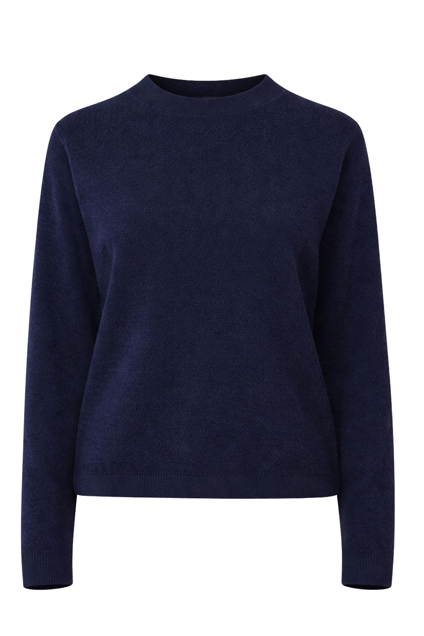 MARLINA LONG SLEEVE CREW NECK FUZZY SWEATER BLUE