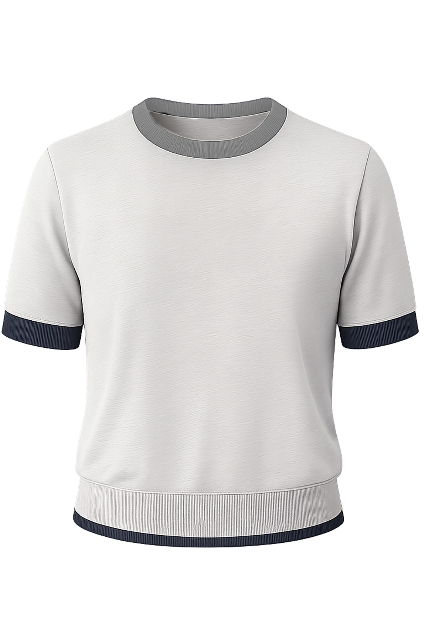 DERA CREW NECK SHORT SLEEVE RINGER TOP GREY
